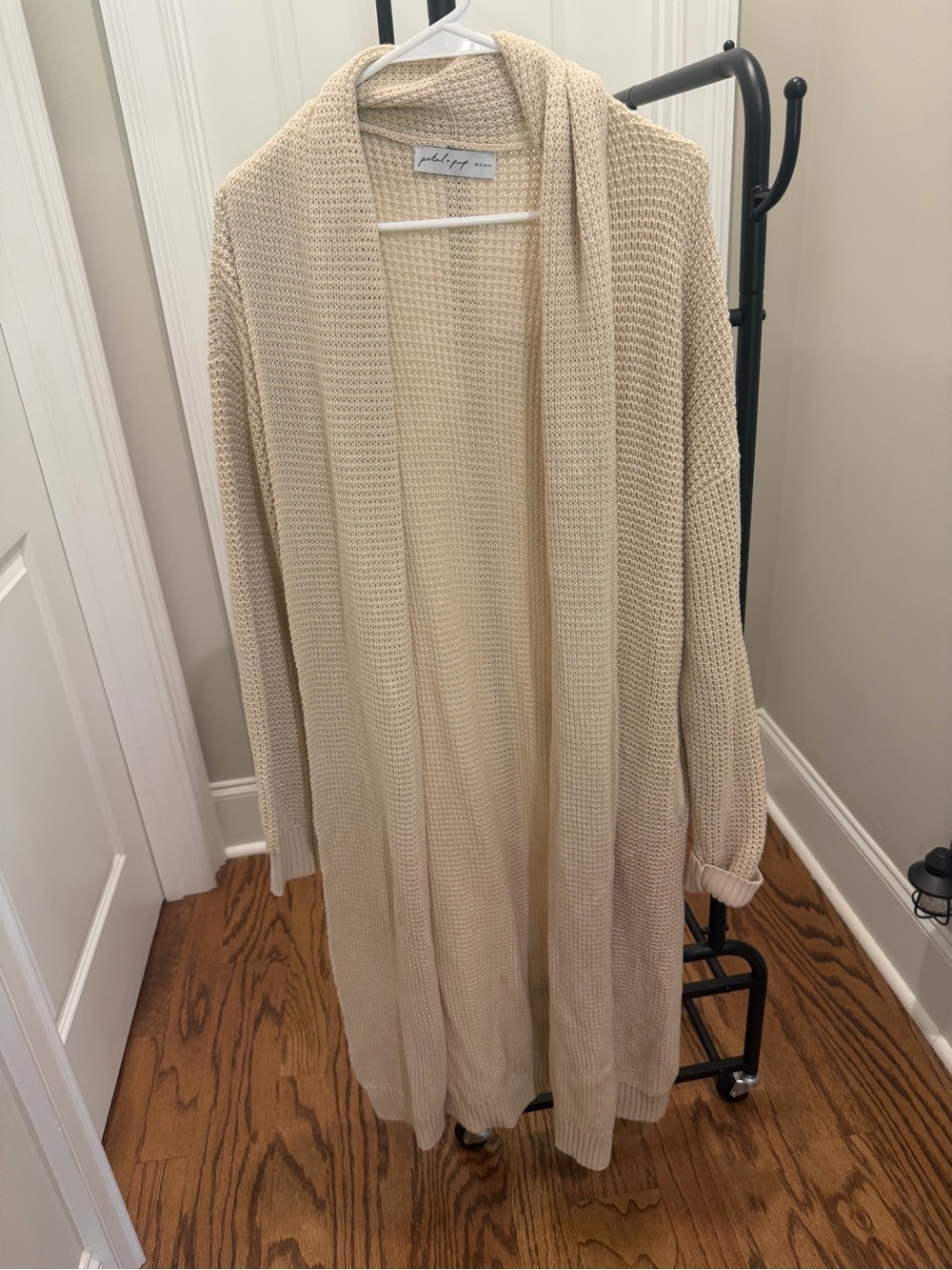 Petal & Pup Cream Open-Front Knit Longline Cardigan
